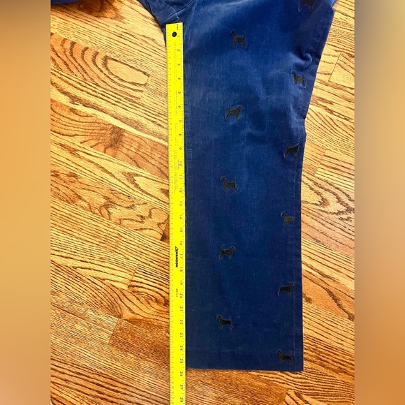 Lilly Pulitzer Blue Corduroy Velour Pants with Black Dog Embroidery Size 6 - Picture 8 of 8